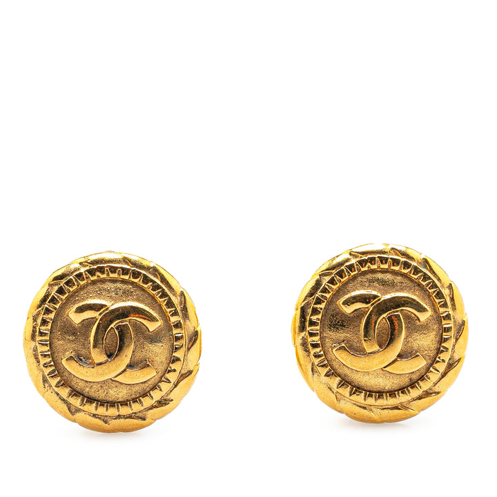 Gold Plated CC Clip On Earrings Gold - Gaby Paris