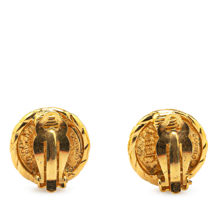 Gold Plated CC Clip On Earrings Gold - Gaby Paris