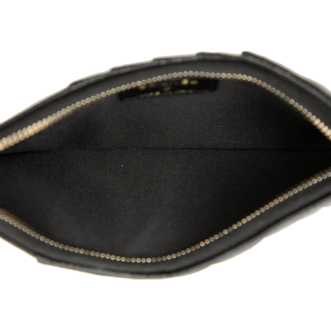 Chanel CC embossé Caviar Camellia Flat Phone Étui Wallet Pochette