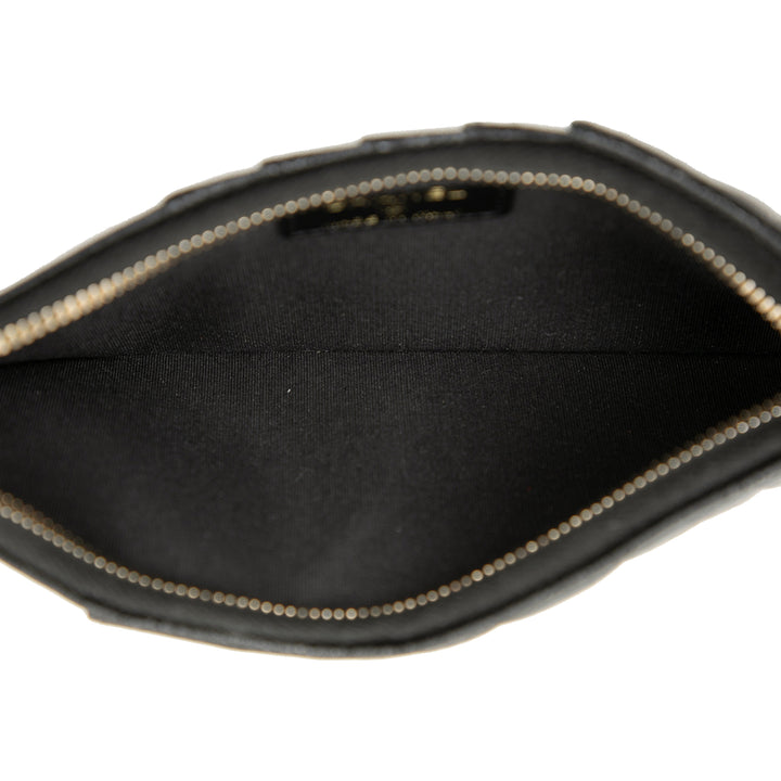 Chanel CC embossé Caviar Camellia Flat Phone Étui Wallet Pochette