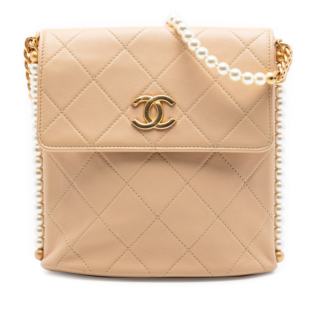 Chanel Small Matelassé Cuir de veau About Perles Hobo