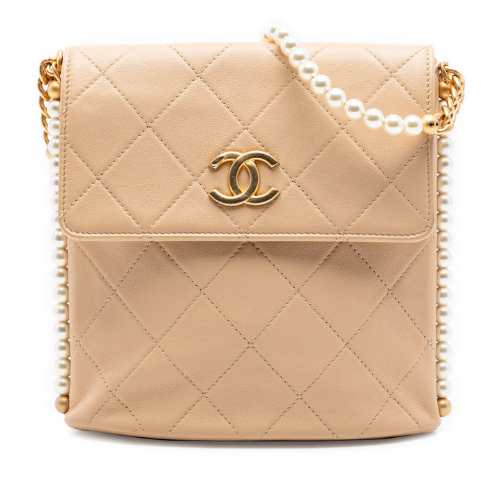 Chanel Small Matelassé Cuir de veau About Perles Hobo