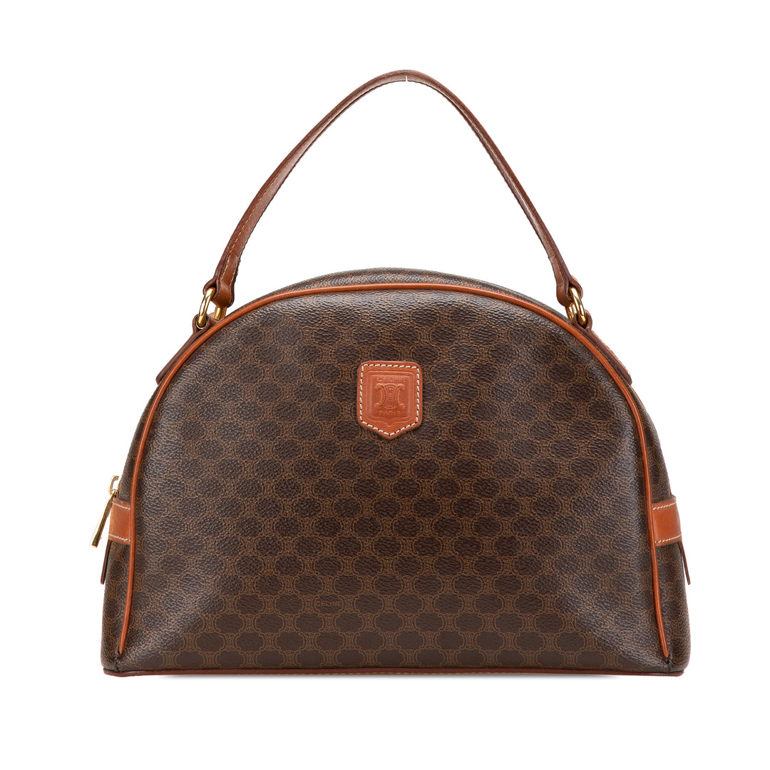 Macadam Coated Canvas Handbag Brown - Gaby Paris