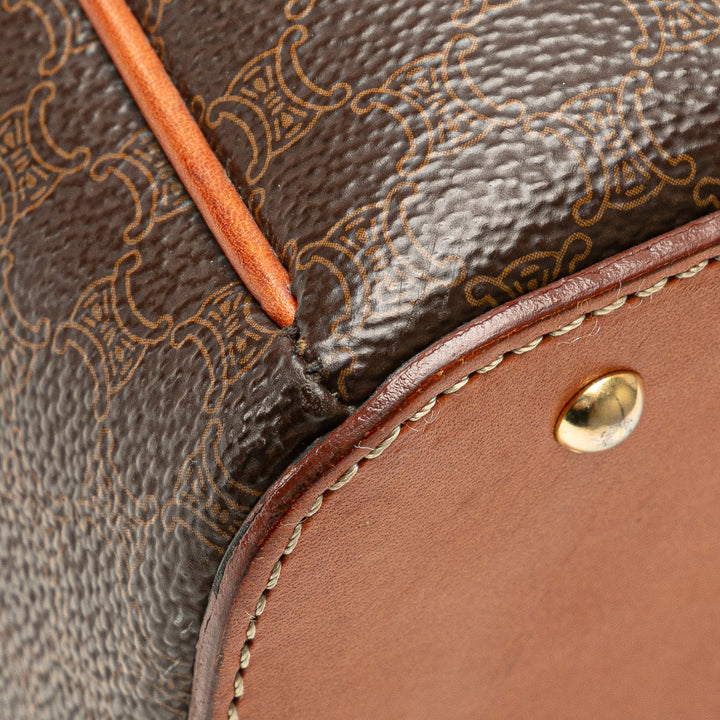 Macadam Coated Canvas Handbag Brown - Gaby Paris