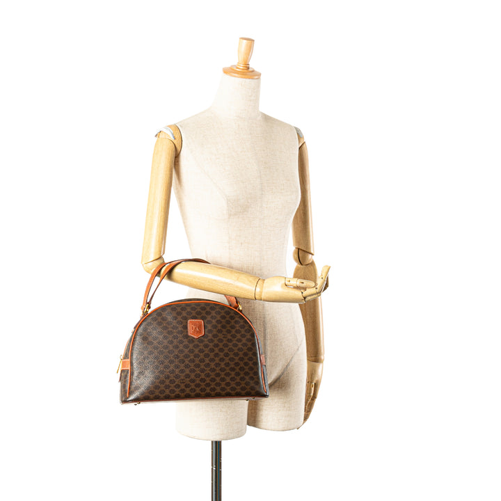 Macadam Coated Canvas Handbag Brown - Gaby Paris