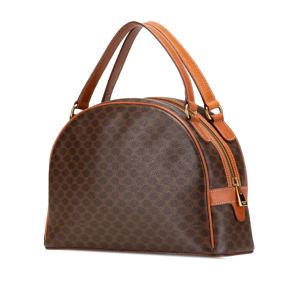 Macadam Coated Canvas Handbag Brown - Gaby Paris