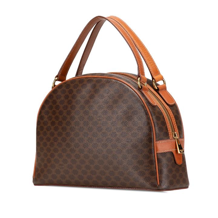 Macadam Coated Canvas Handbag Brown - Gaby Paris