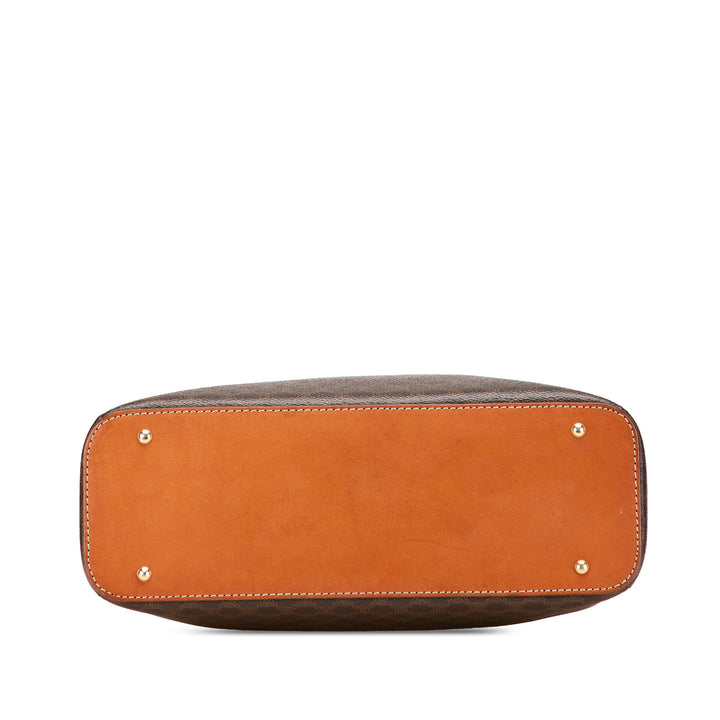 Macadam Coated Canvas Handbag Brown - Gaby Paris