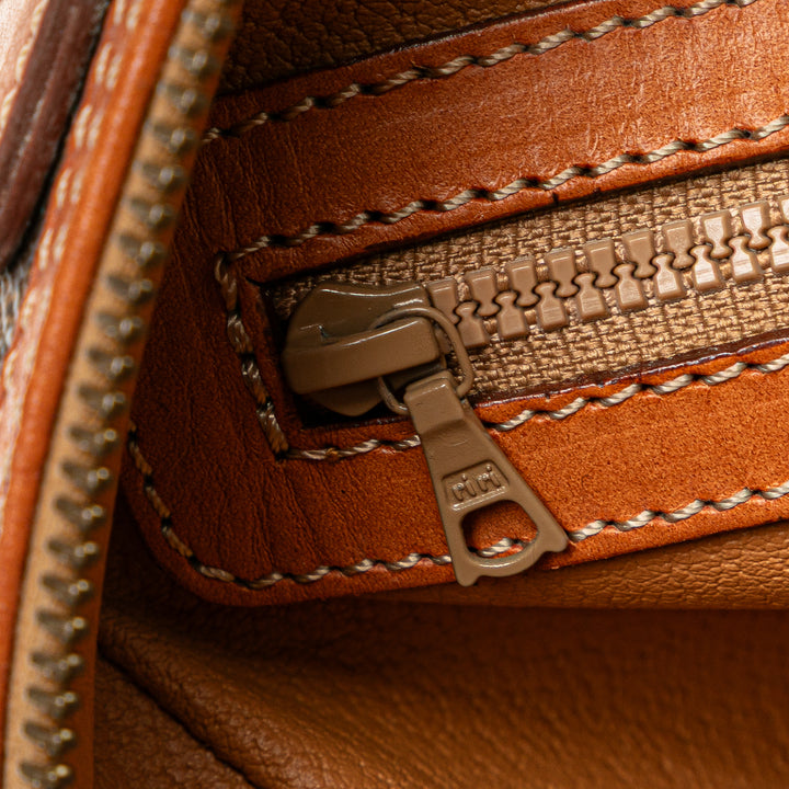 Macadam Coated Canvas Handbag Brown - Gaby Paris