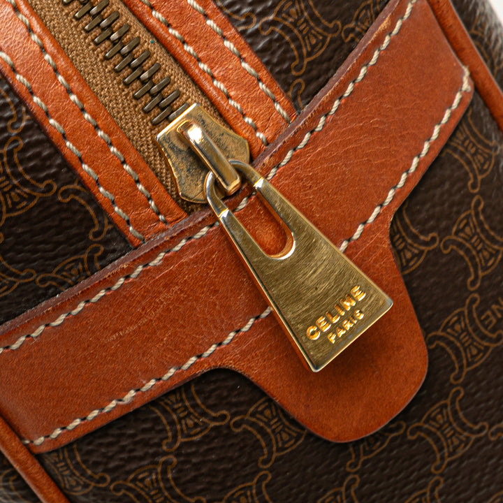 Macadam Coated Canvas Handbag Brown - Gaby Paris