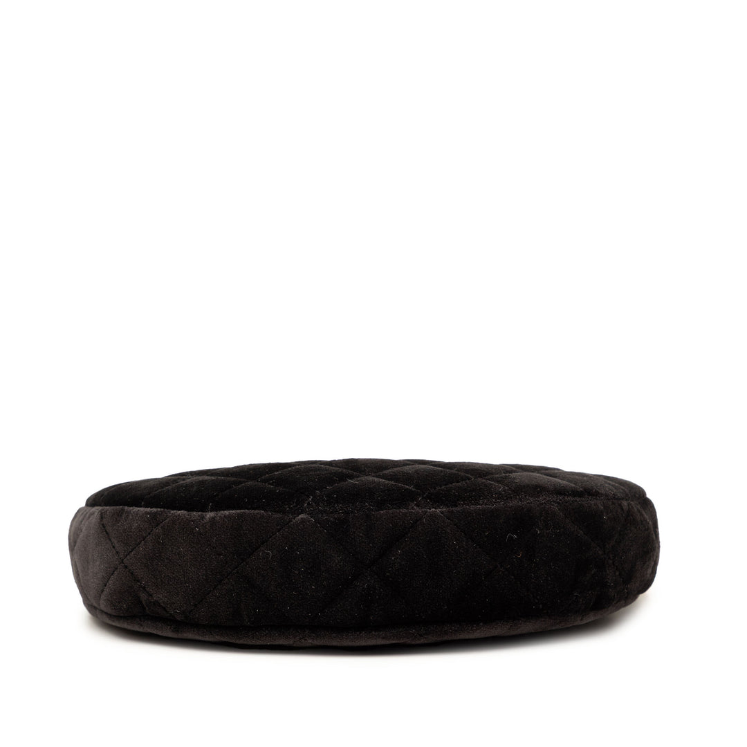 Chanel CC Matelassé Velour Half Moon Chain Sac porté croisé