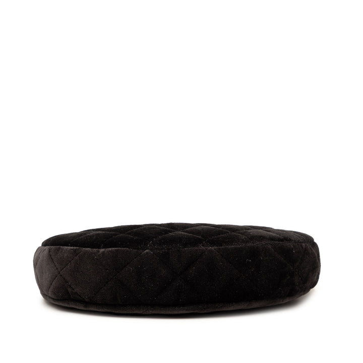 Chanel CC Matelassé Velour Half Moon Chain Sac porté croisé