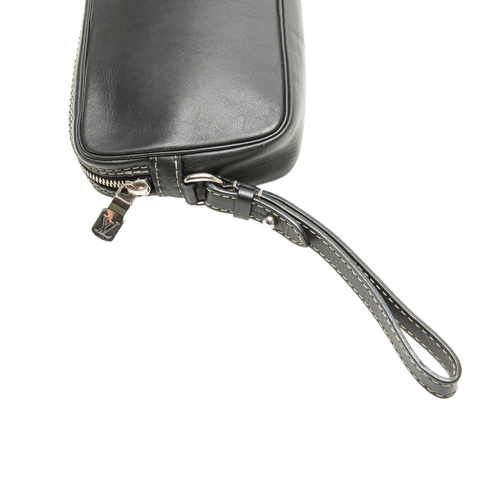 Calfskin Eclipse Pochette Volga Black - Gaby Paris
