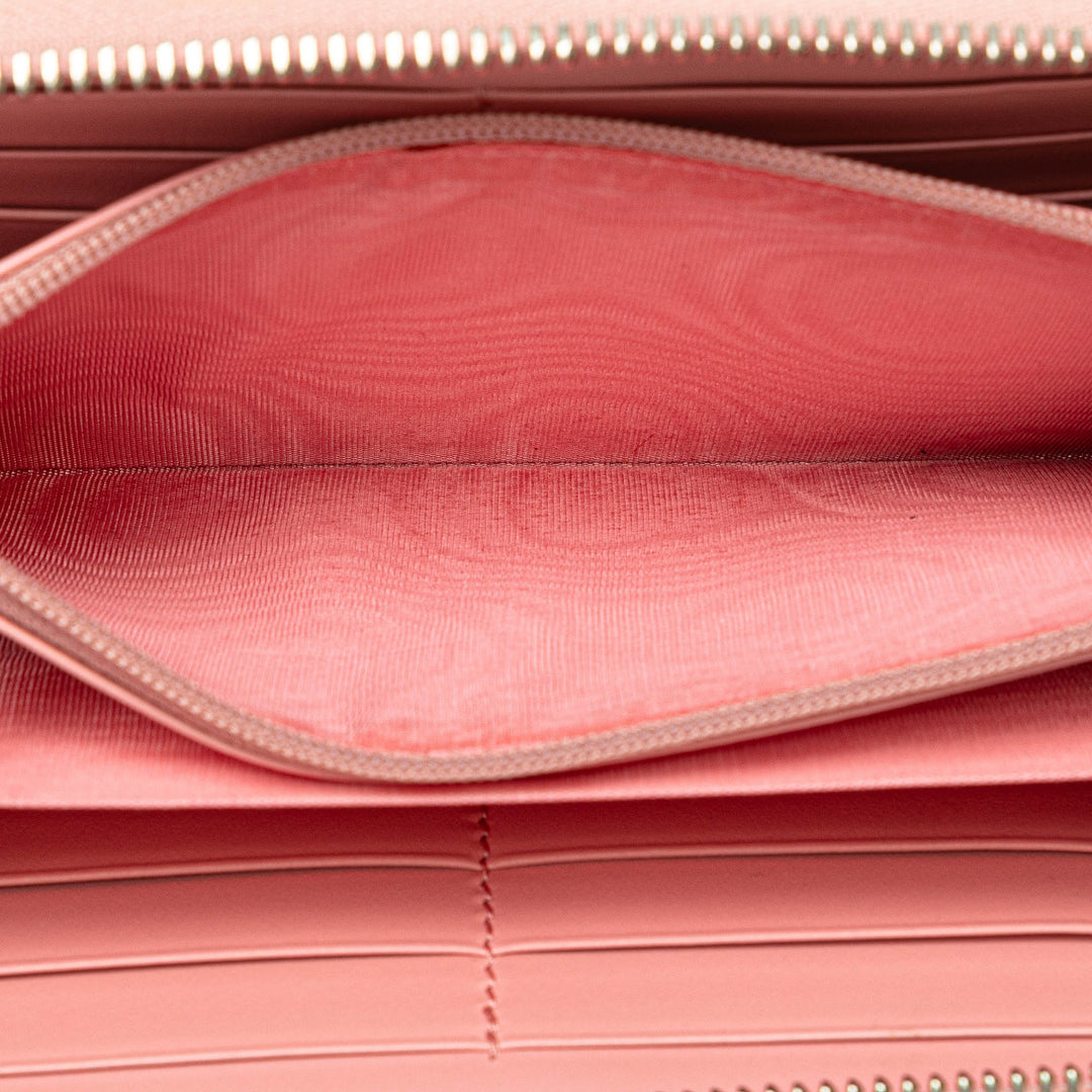 GG Marmont Matelasse Leather Zip Around Wallet Pink - Gaby Paris