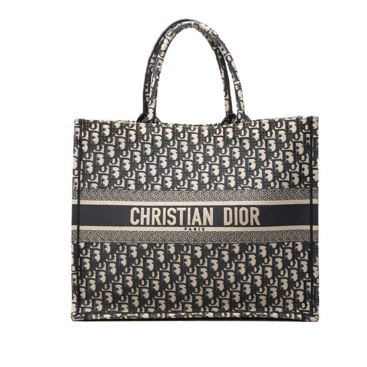 Dior Large Oblique brodé Toile Book Cabas