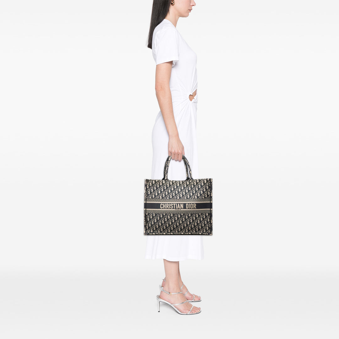 Dior Large Oblique brodé Toile Book Cabas