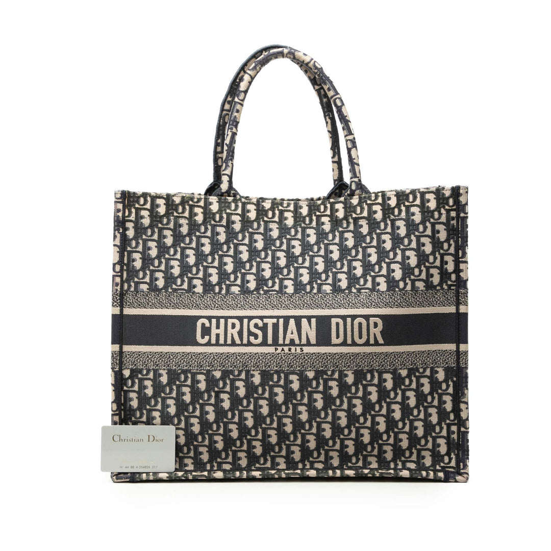 Dior Large Oblique brodé Toile Book Cabas