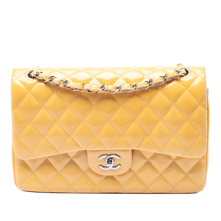 Chanel Jumbo Classic Cuir verni Double rabat
