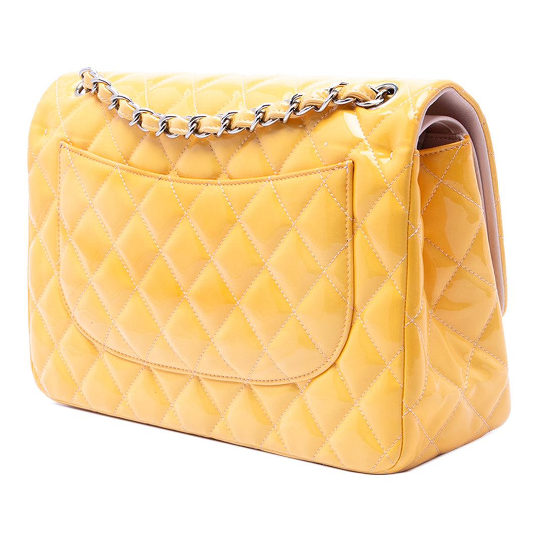 Chanel Jumbo Classic Cuir verni Double rabat