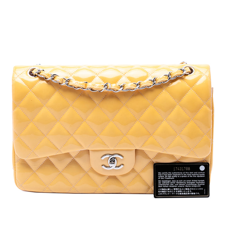 Chanel Jumbo Classic Cuir verni Double rabat