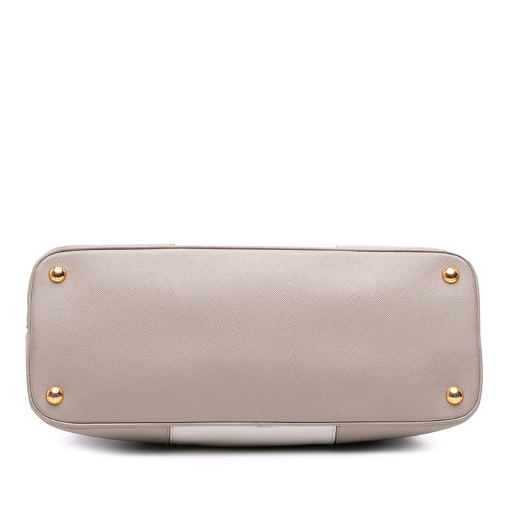 Prada Sac à main Bicolore Lux Promenade Saffiano Moyen Gris – vue 3 – GABY PARIS