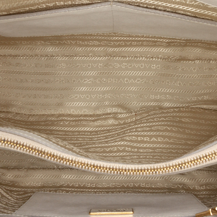 Prada Sac à main Bicolore Lux Promenade Saffiano Moyen Gris – vue 4 – GABY PARIS
