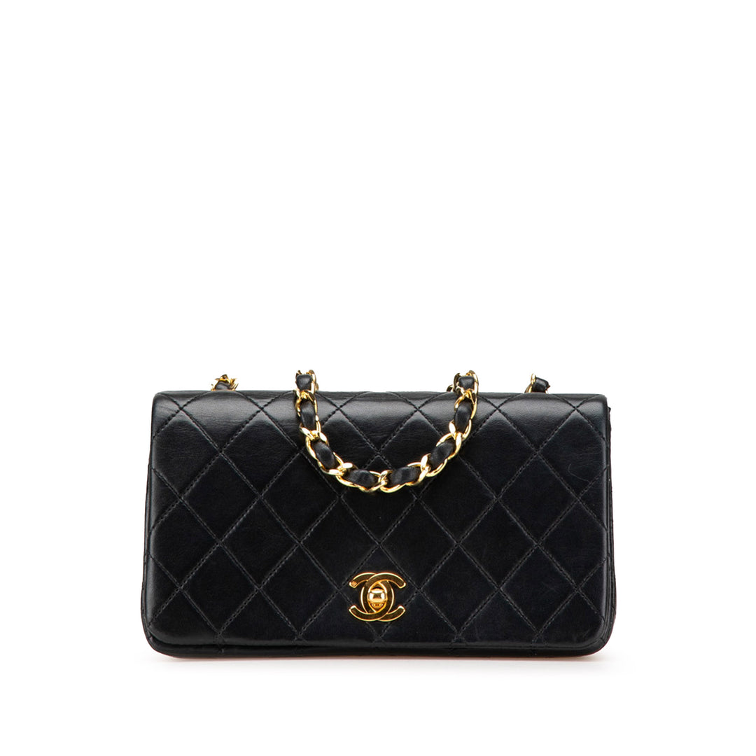 Mini CC Quilted Lambskin Full Flap Black - Gaby Paris