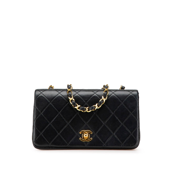 Mini CC Quilted Lambskin Full Flap Black - Gaby Paris