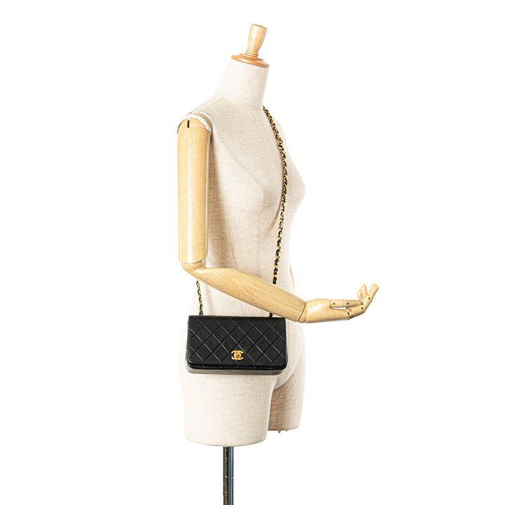Mini CC Quilted Lambskin Full Flap Black - Gaby Paris