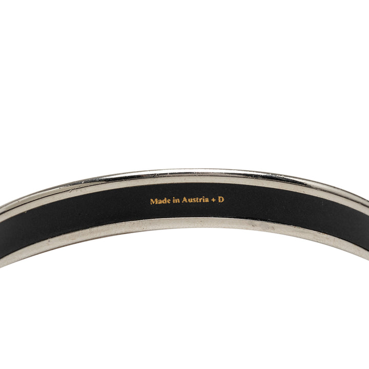 Hermès Narrow Caleche Émail Bangle 65 Other Noir