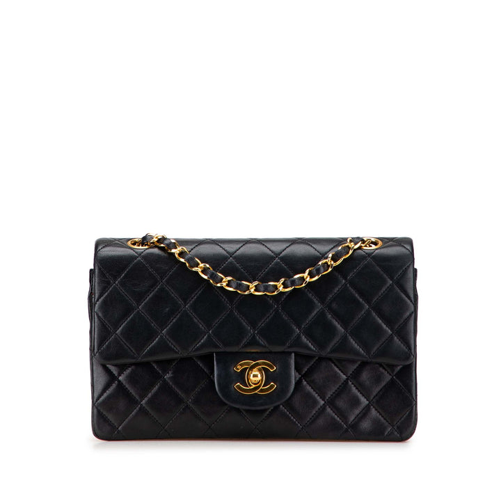 Small Classic Lambskin Double Flap Black - Gaby Paris