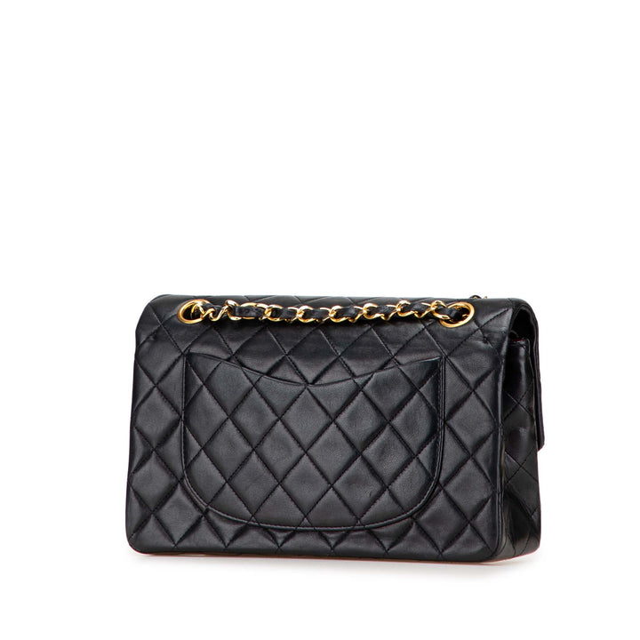 Small Classic Lambskin Double Flap Black - Gaby Paris