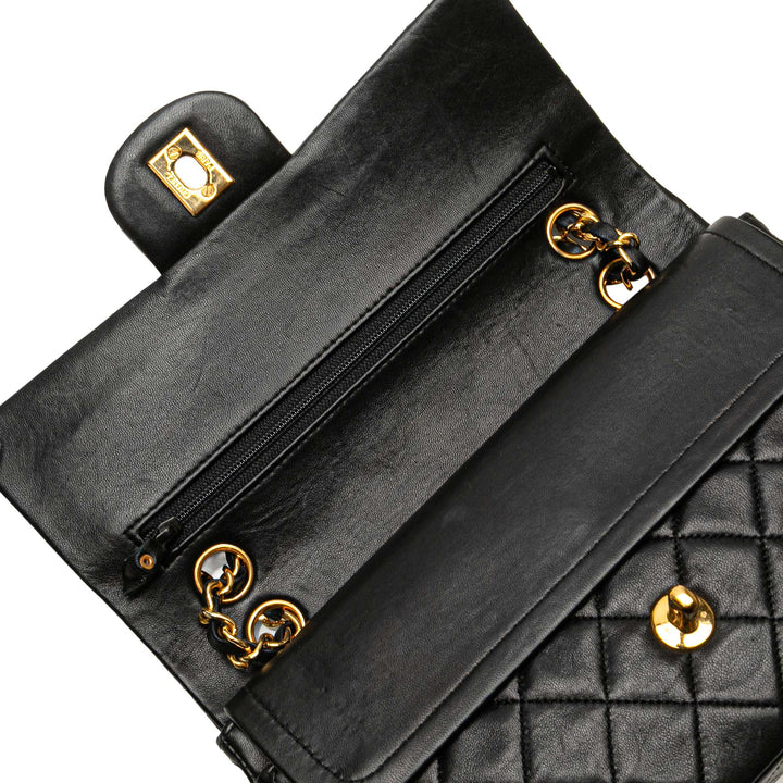 Small Classic Lambskin Double Flap Black - Gaby Paris