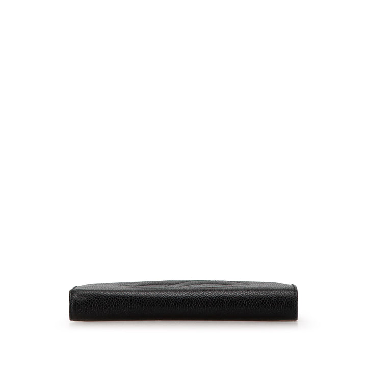 CC Caviar Long Wallet Black - Gaby Paris