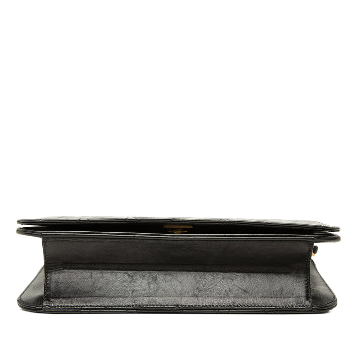 Chanel CC Matelassé Full Rabat simple Petit Cuir d'agneau Noir – vue 3 – GABY PARIS