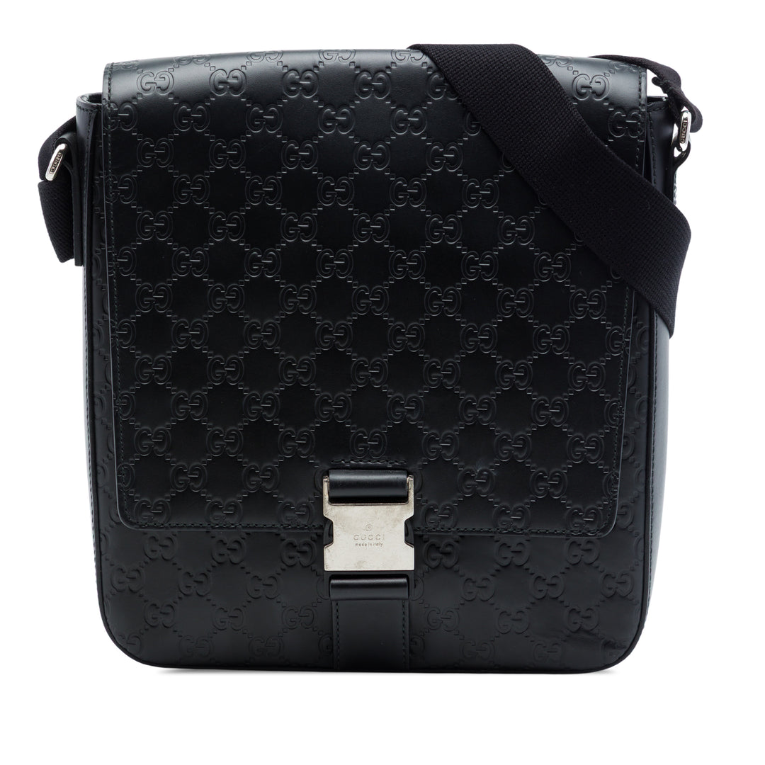 Guccissima à rabat Sac Messenger Noir