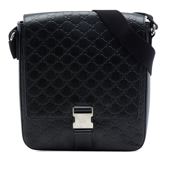 Guccissima à rabat Sac Messenger Noir