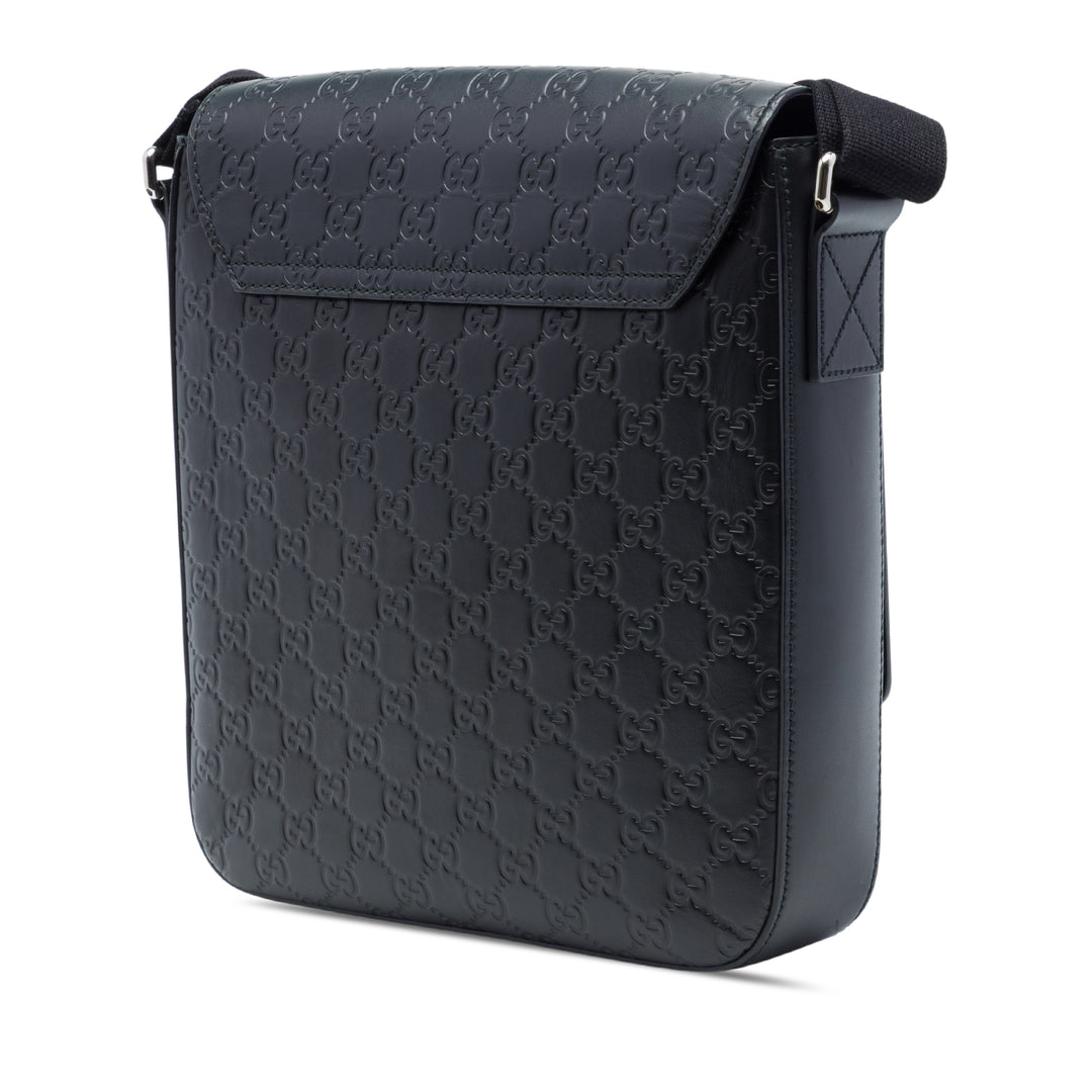 Guccissima à rabat Sac Messenger Noir