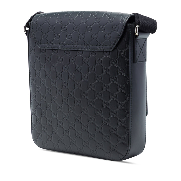 Guccissima à rabat Sac Messenger Noir