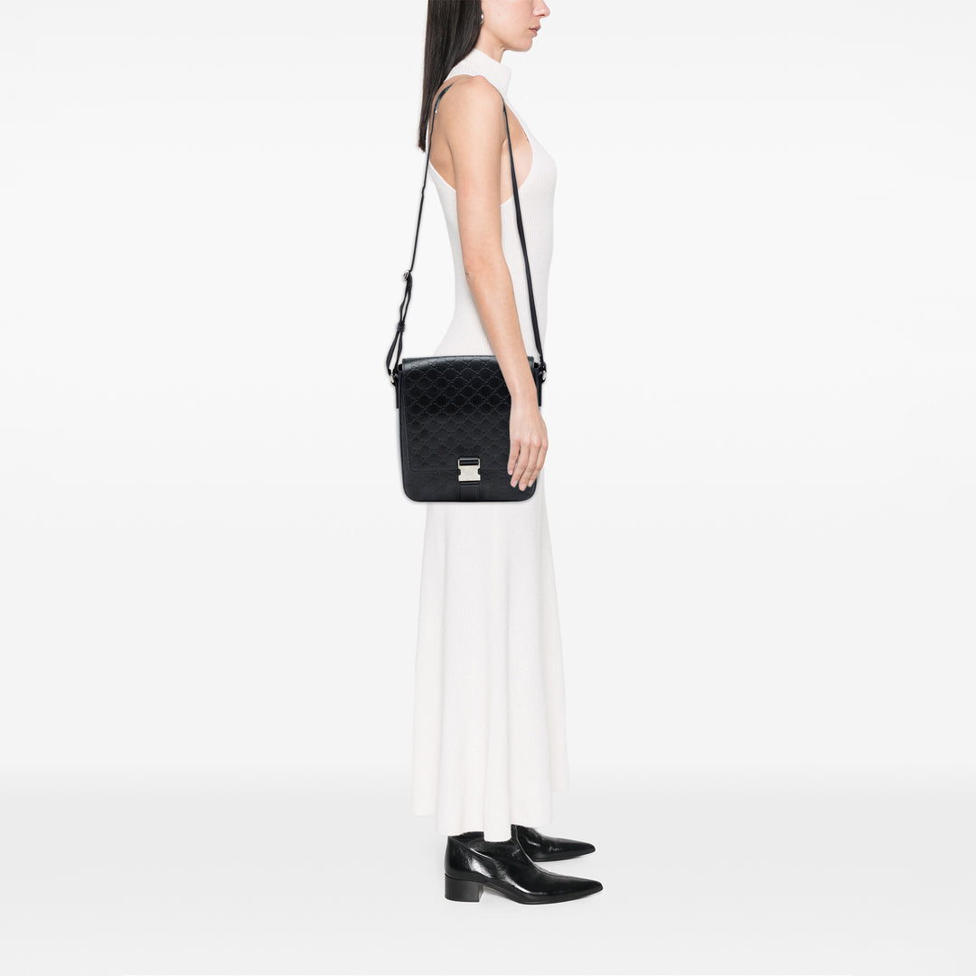 Guccissima à rabat Sac Messenger Noir