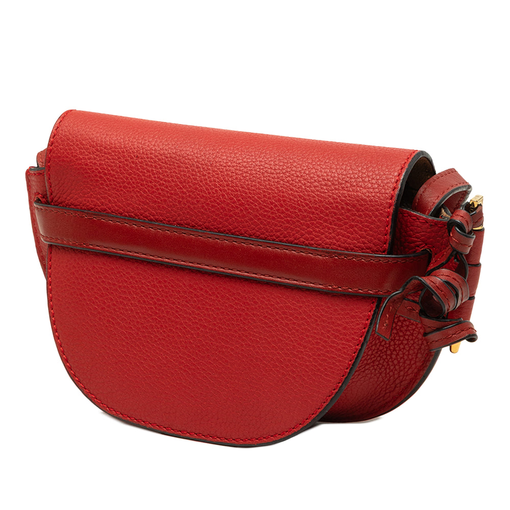 LOEWE Sac bandoulière Bicolore grainé Gate Mini Cuir de veau grainé Rouge – vue 2 – GABY PARIS