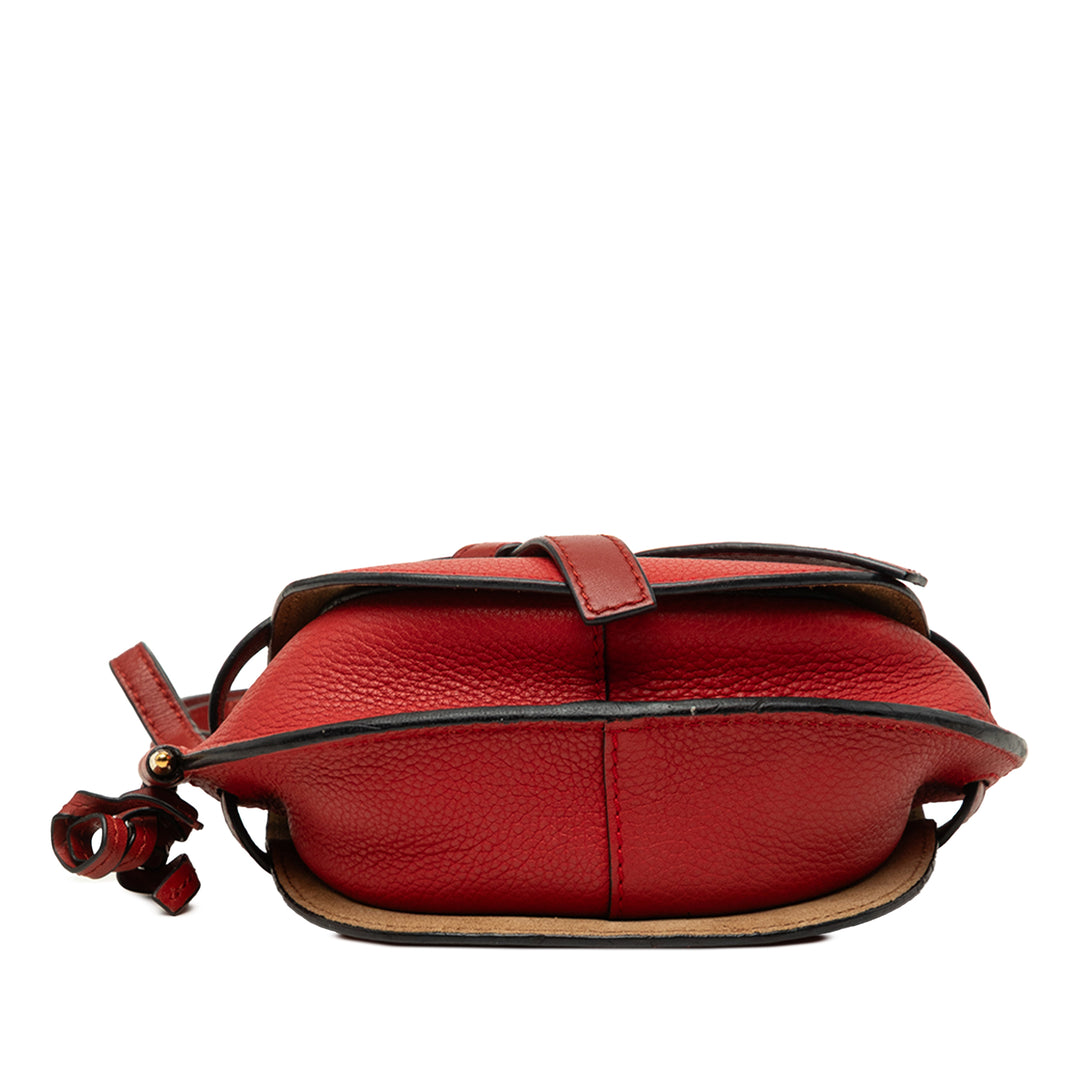 LOEWE Sac bandoulière Bicolore grainé Gate Mini Cuir de veau grainé Rouge – vue 3 – GABY PARIS