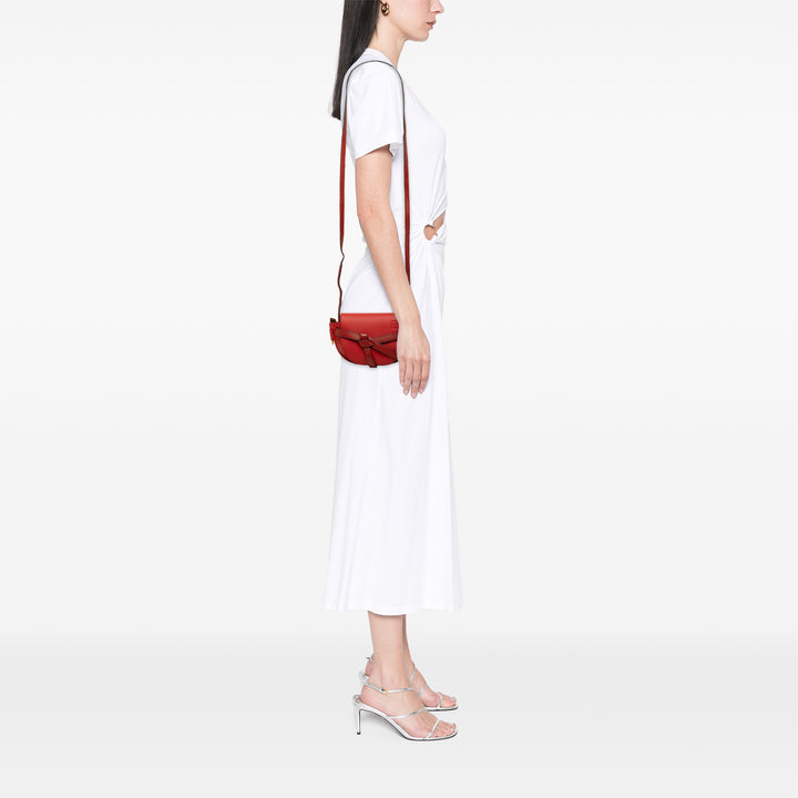 LOEWE Sac bandoulière Bicolore grainé Gate Mini Cuir de veau grainé Rouge – vue 6 – GABY PARIS