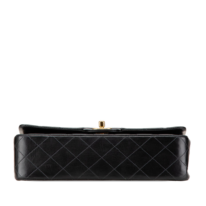 Medium Classic Lambskin Double Flap Black - Gaby Paris