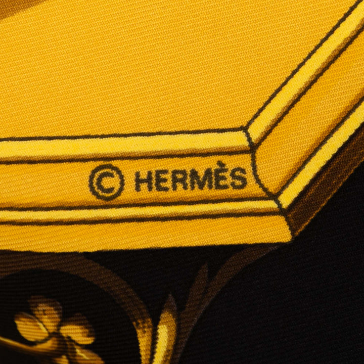 Hermès Astrologie Dies et Hore Soie Foulard 90 Noir – GABY PARIS Authentique
