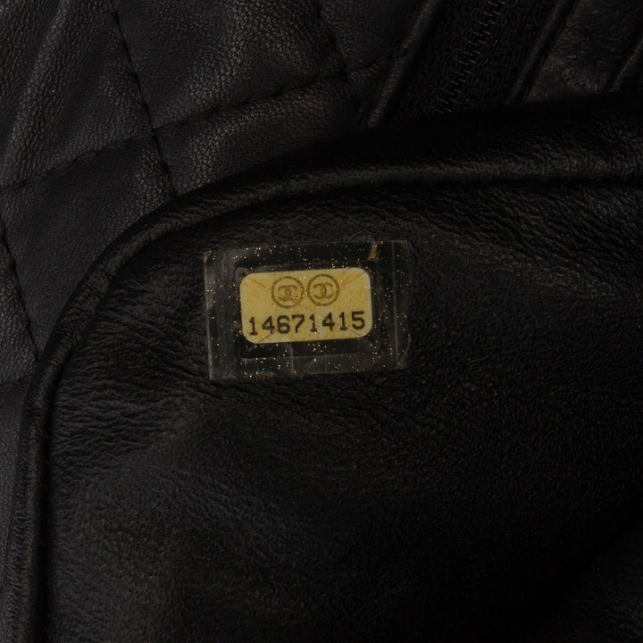 Chanel Medium Quilted Cuir d’agneau Precious Jewel Simple rabat Noir