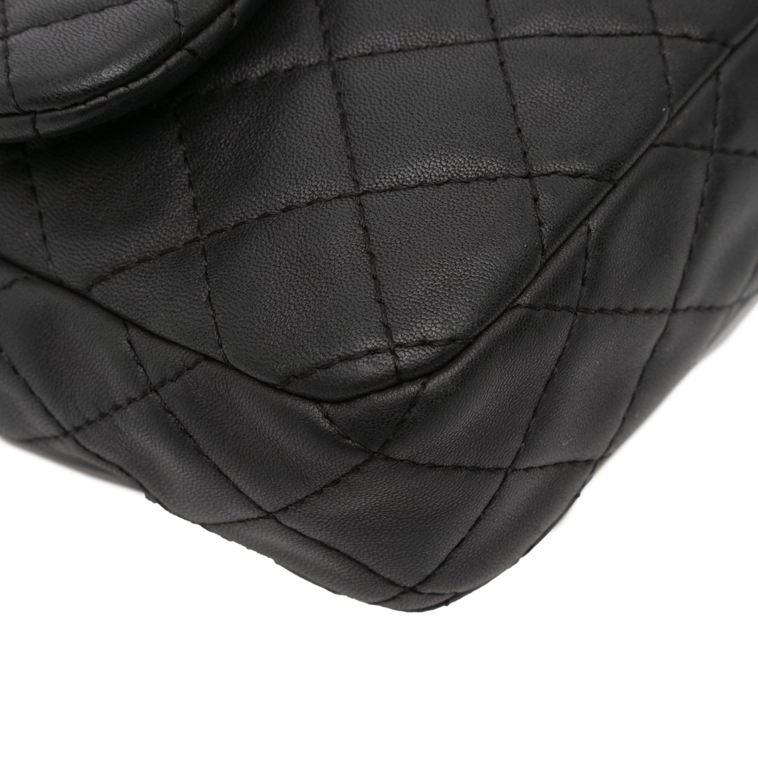 Chanel Medium Quilted Cuir d’agneau Precious Jewel Simple rabat Noir