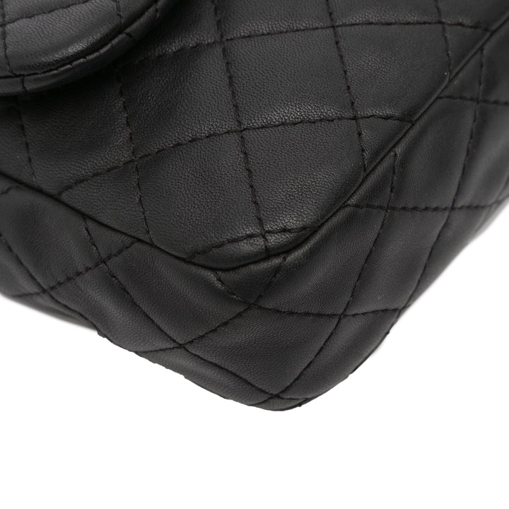 Chanel Medium Quilted Cuir d’agneau Precious Jewel Simple rabat Noir