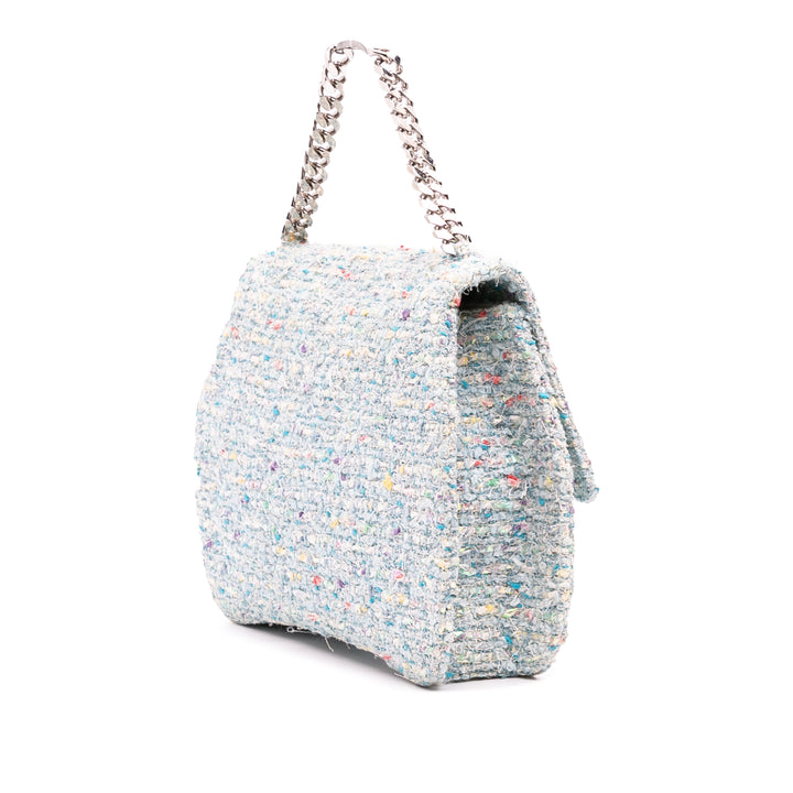 Chanel CC Confetti Tweed Flap Bleu