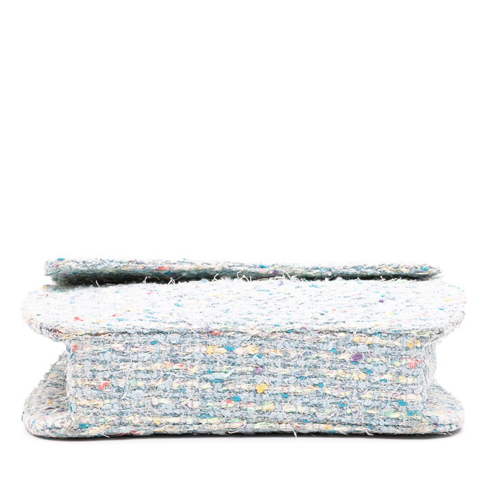 Chanel CC Confetti Tweed Flap Bleu